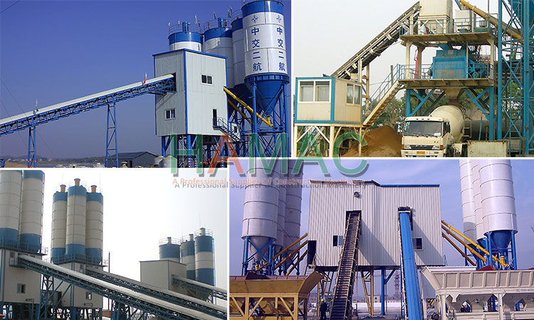 Belt conveyor type concrete batching plant